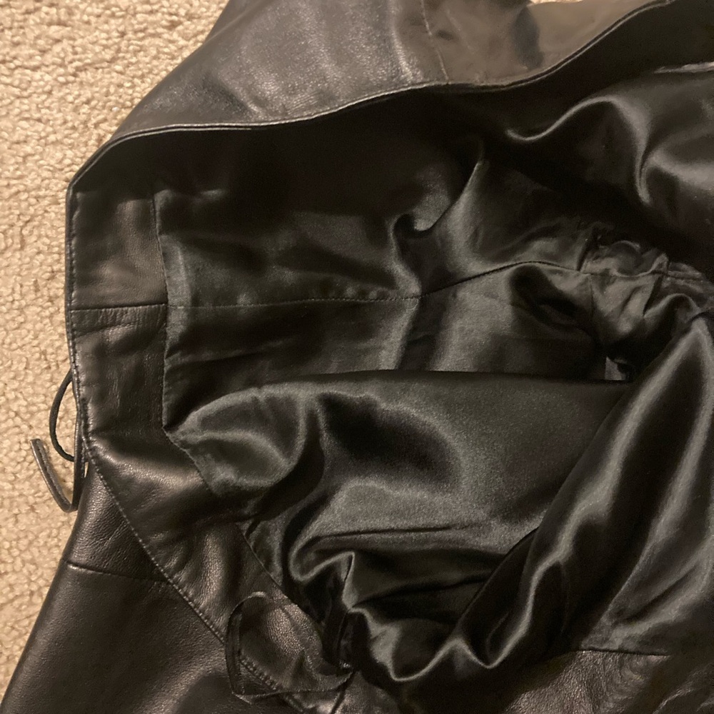 bebe Black Leather Low-Rise Lace-Up Bootcut Pants | Y2K | Size 8 - Picture 14 of 14